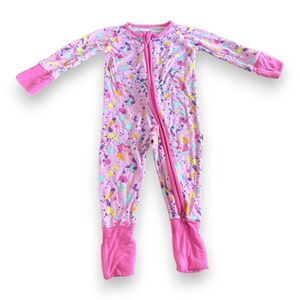 Little Sleepies Pink Paint Party Zippy 0-3 Months